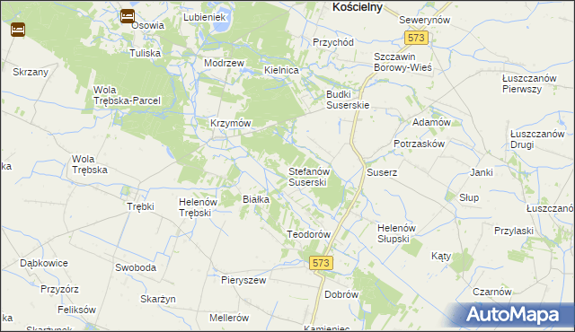 mapa Stefanów Suserski, Stefanów Suserski na mapie Targeo