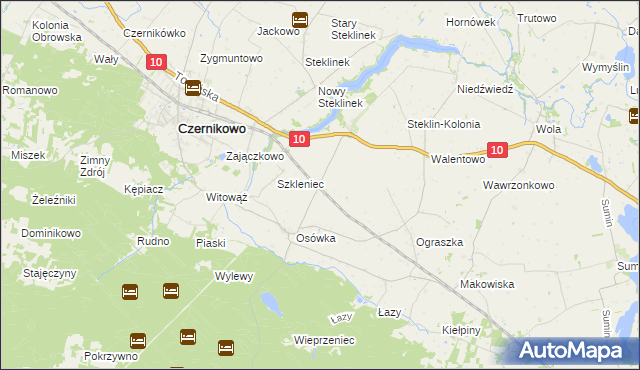 mapa Steklin, Steklin na mapie Targeo