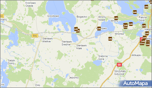 mapa Sterławki Małe, Sterławki Małe na mapie Targeo