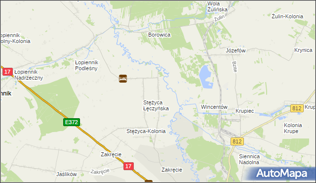 mapa Stężyca Nadwieprzańska, Stężyca Nadwieprzańska na mapie Targeo