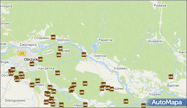 mapa Stobnica gmina Oborniki, Stobnica gmina Oborniki na mapie Targeo