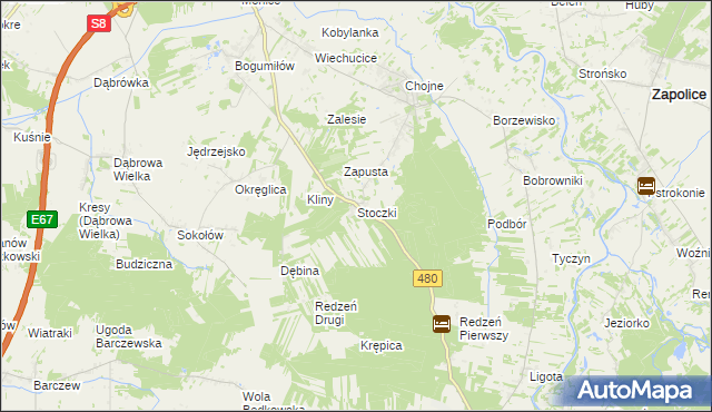 mapa Stoczki gmina Sieradz, Stoczki gmina Sieradz na mapie Targeo