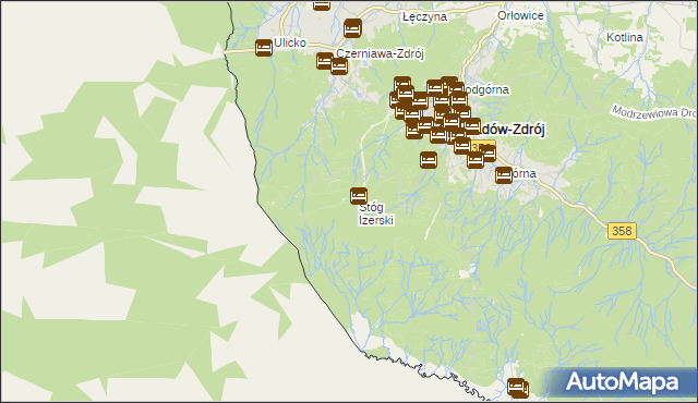 mapa Stóg Izerski, Stóg Izerski na mapie Targeo