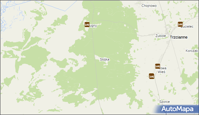 mapa Stójka gmina Trzcianne, Stójka gmina Trzcianne na mapie Targeo