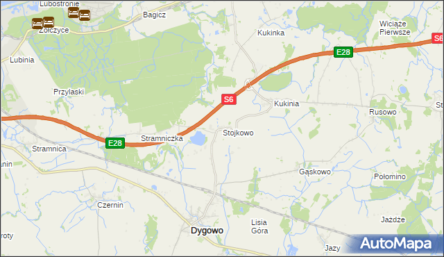 mapa Stojkowo, Stojkowo na mapie Targeo