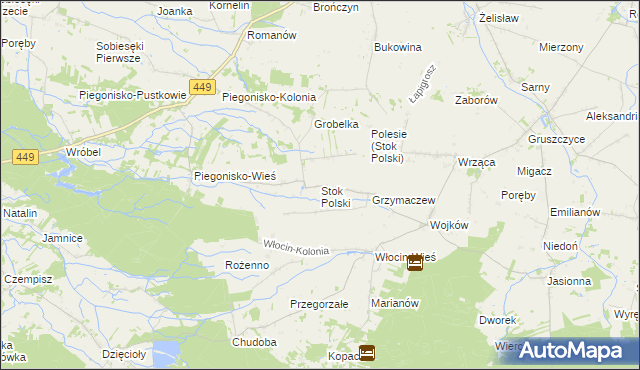 mapa Stok Polski, Stok Polski na mapie Targeo