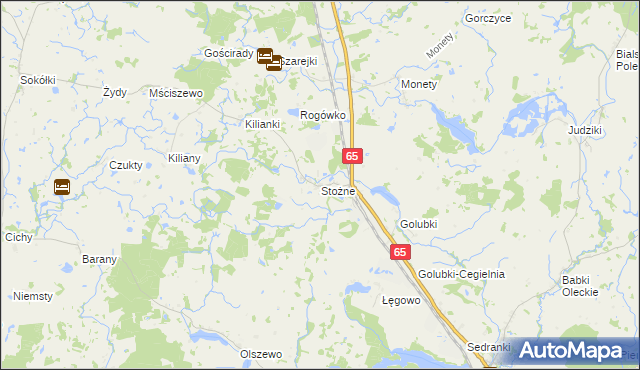 mapa Stożne gmina Kowale Oleckie, Stożne gmina Kowale Oleckie na mapie Targeo