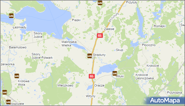 mapa Straduny, Straduny na mapie Targeo