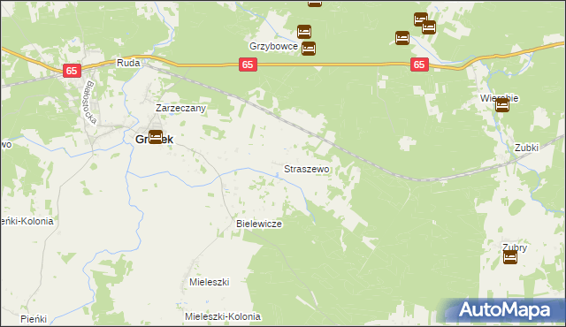 mapa Straszewo gmina Gródek, Straszewo gmina Gródek na mapie Targeo