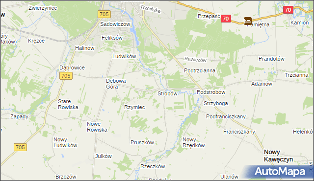 mapa Strobów, Strobów na mapie Targeo