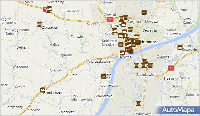 mapa Strochcice, Strochcice na mapie Targeo