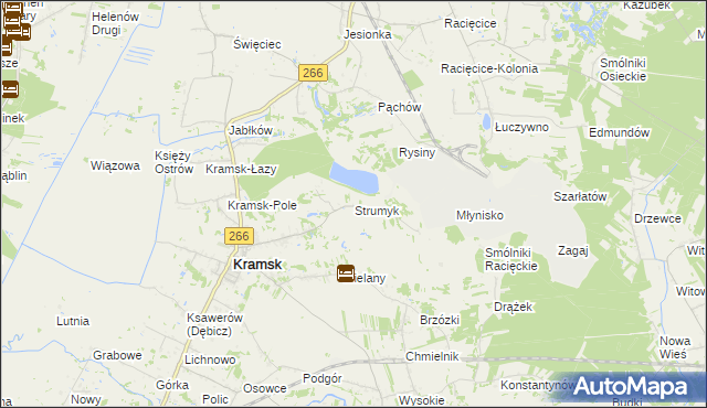 mapa Strumyk gmina Kramsk, Strumyk gmina Kramsk na mapie Targeo
