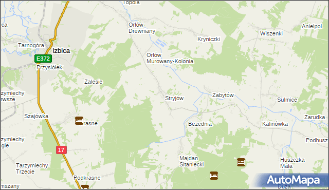 mapa Stryjów, Stryjów na mapie Targeo