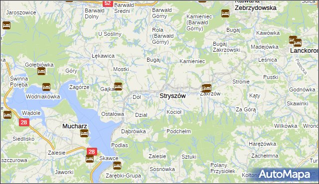 mapa Stryszów, Stryszów na mapie Targeo