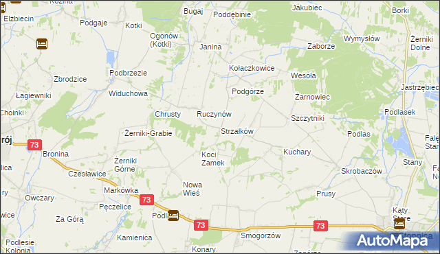 mapa Strzałków gmina Stopnica, Strzałków gmina Stopnica na mapie Targeo