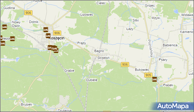 mapa Strzebiń, Strzebiń na mapie Targeo