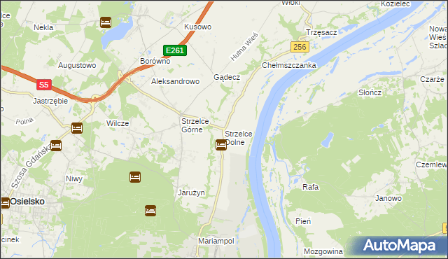 mapa Strzelce Dolne, Strzelce Dolne na mapie Targeo