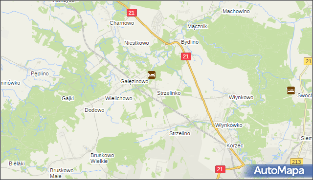 mapa Strzelinko, Strzelinko na mapie Targeo