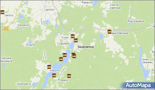 mapa Studzienice powiat bytowski, Studzienice powiat bytowski na mapie Targeo