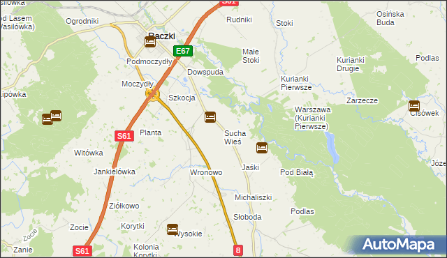 mapa Sucha Wieś, Sucha Wieś na mapie Targeo