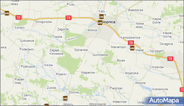 mapa Suchowola gmina Stopnica, Suchowola gmina Stopnica na mapie Targeo