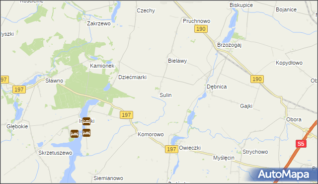 mapa Sulin gmina Kłecko, Sulin gmina Kłecko na mapie Targeo