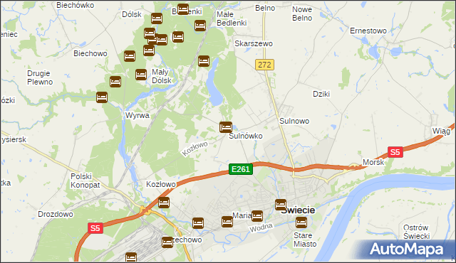 mapa Sulnówko, Sulnówko na mapie Targeo