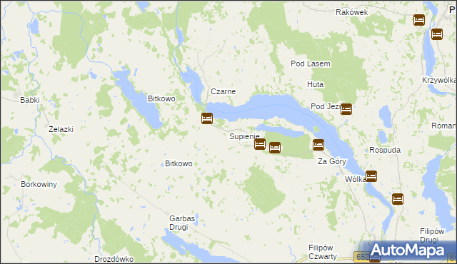 mapa Supienie, Supienie na mapie Targeo