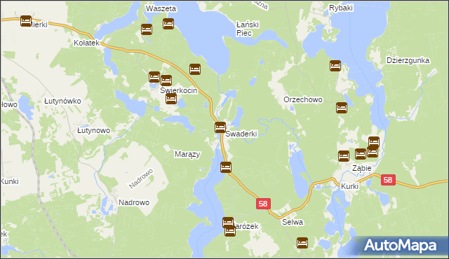 mapa Swaderki, Swaderki na mapie Targeo