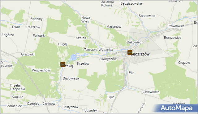 mapa Swaryszów, Swaryszów na mapie Targeo