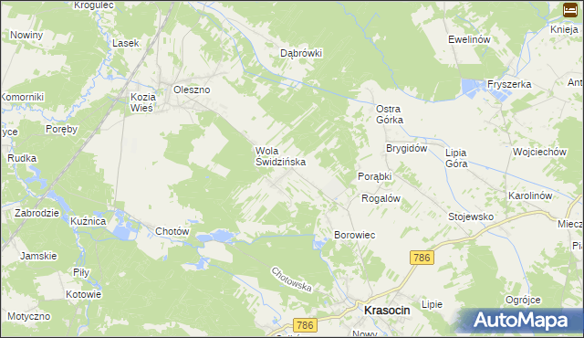 mapa Świdno gmina Krasocin, Świdno gmina Krasocin na mapie Targeo