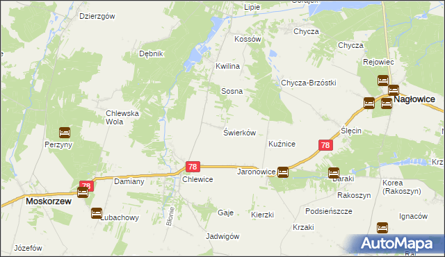 mapa Świerków, Świerków na mapie Targeo