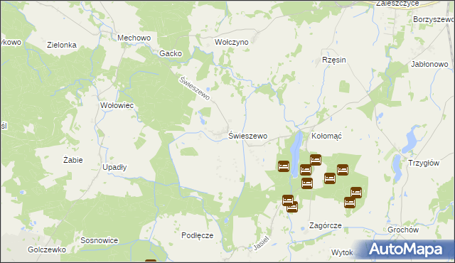 mapa Świeszewo gmina Gryfice, Świeszewo gmina Gryfice na mapie Targeo