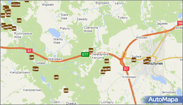 mapa Świętajńska Karczma, Świętajńska Karczma na mapie Targeo