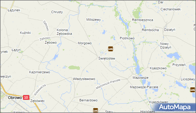 mapa Świętosław gmina Ciechocin, Świętosław gmina Ciechocin na mapie Targeo