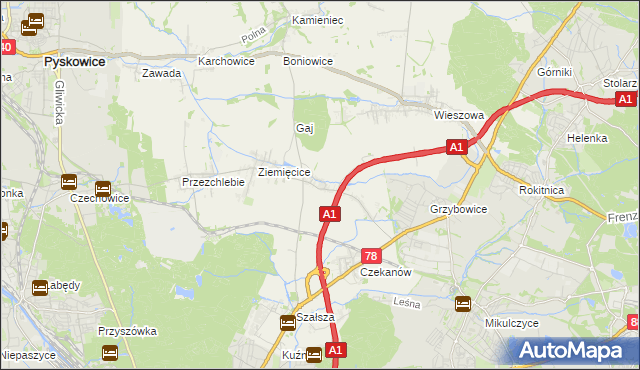 mapa Świętoszowice, Świętoszowice na mapie Targeo