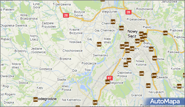 mapa Świniarsko, Świniarsko na mapie Targeo