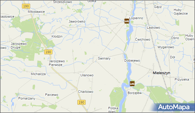 mapa Świniary gmina Kłecko, Świniary gmina Kłecko na mapie Targeo