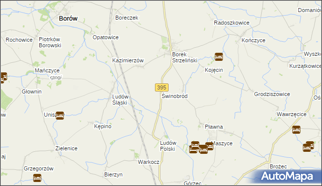 mapa Świnobród gmina Borów, Świnobród gmina Borów na mapie Targeo
