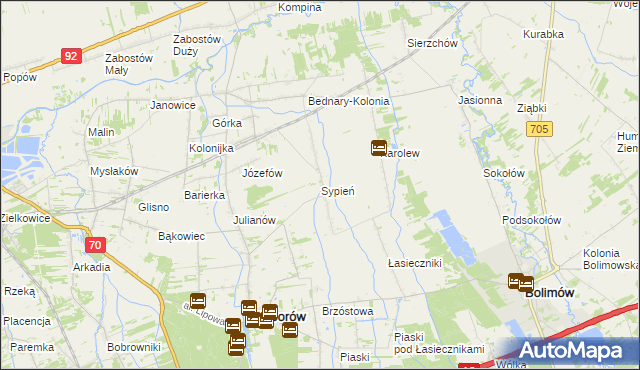 mapa Sypień, Sypień na mapie Targeo
