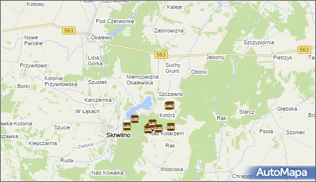 mapa Szczawno gmina Skrwilno, Szczawno gmina Skrwilno na mapie Targeo