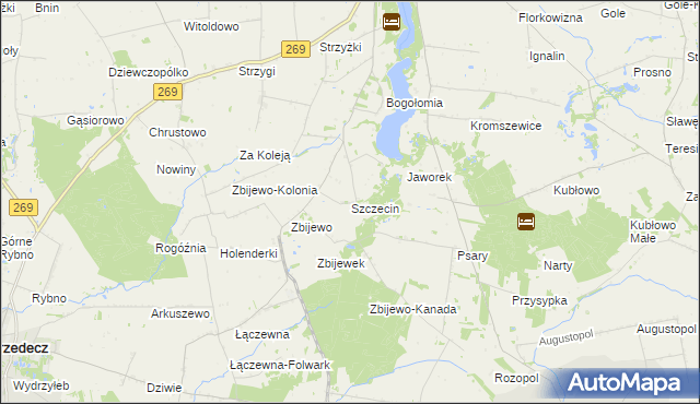mapa Szczecin gmina Chodecz, Szczecin gmina Chodecz na mapie Targeo