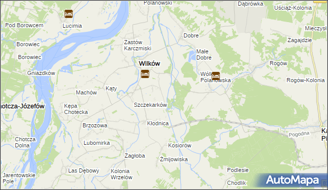 mapa Szczekarków-Kolonia, Szczekarków-Kolonia na mapie Targeo