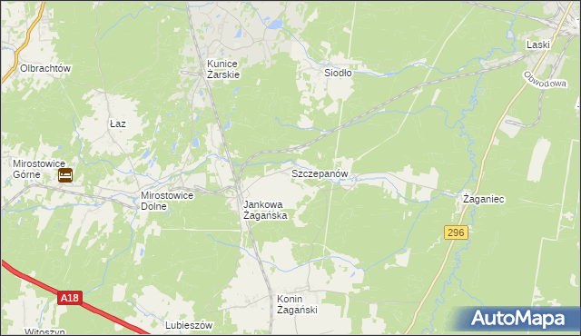 mapa Szczepanów gmina Iłowa, Szczepanów gmina Iłowa na mapie Targeo