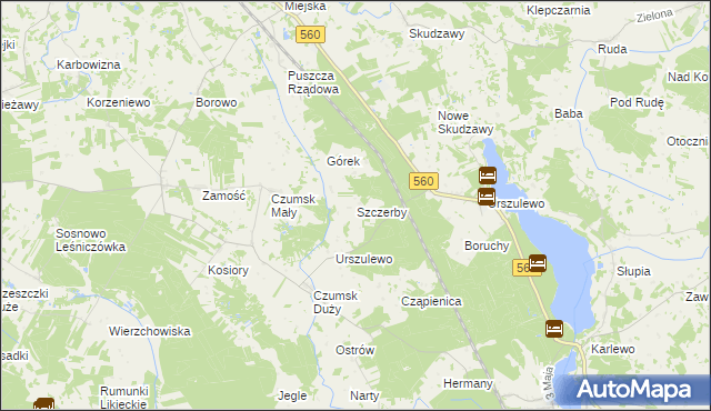 mapa Szczerby, Szczerby na mapie Targeo