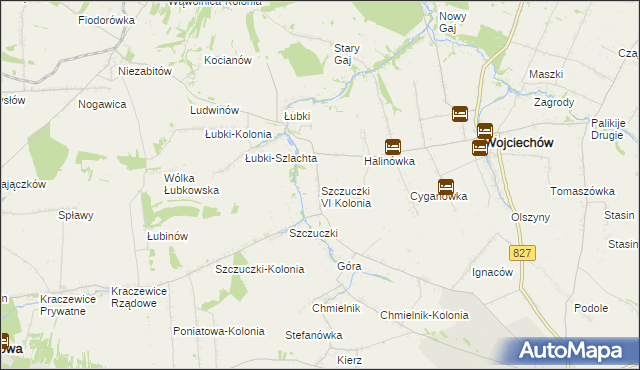 mapa Szczuczki VI Kolonia, Szczuczki VI Kolonia na mapie Targeo