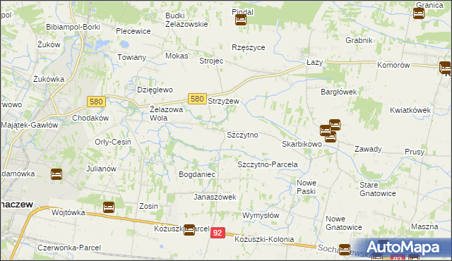mapa Szczytno gmina Kampinos, Szczytno gmina Kampinos na mapie Targeo