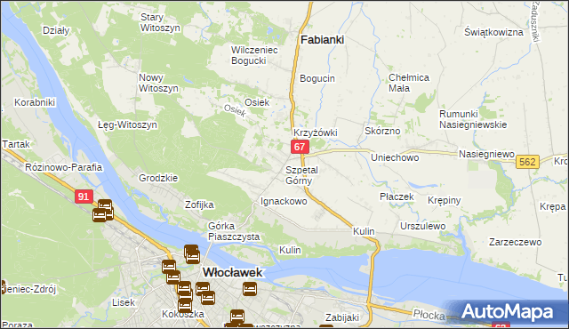 mapa Szpetal Górny, Szpetal Górny na mapie Targeo