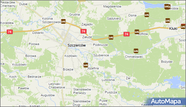 mapa Szubienice, Szubienice na mapie Targeo