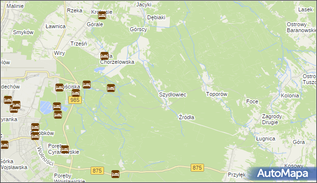 mapa Szydłowiec gmina Mielec, Szydłowiec gmina Mielec na mapie Targeo